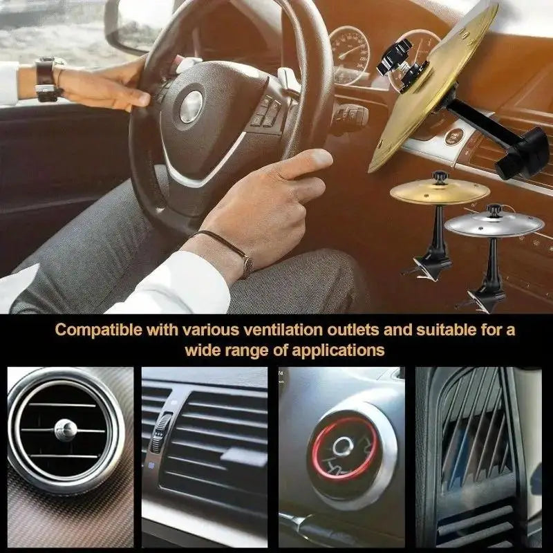 1PC voiture Crash cymbale évent Mini tambour voiture tir à la main cymbales voiture tambour cymbale évent Instrument de musique pour l'intérieur de la voiture