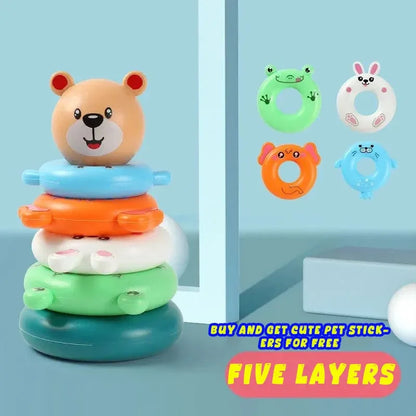 New Baby Toys 0-12 Montns Puzzle Pyramid Tower Cup Stacking Toys Montessori Educational Beach Kids Pool Bathtub Toy Kids Gift
