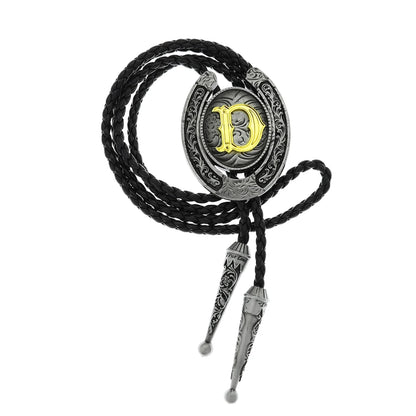 RechicGu-26 lettres Bolo pour homme, style western, cow-boy, cow-girl, cravate en cuir, collier rodéo, bijoux cadeaux, Dropshipping