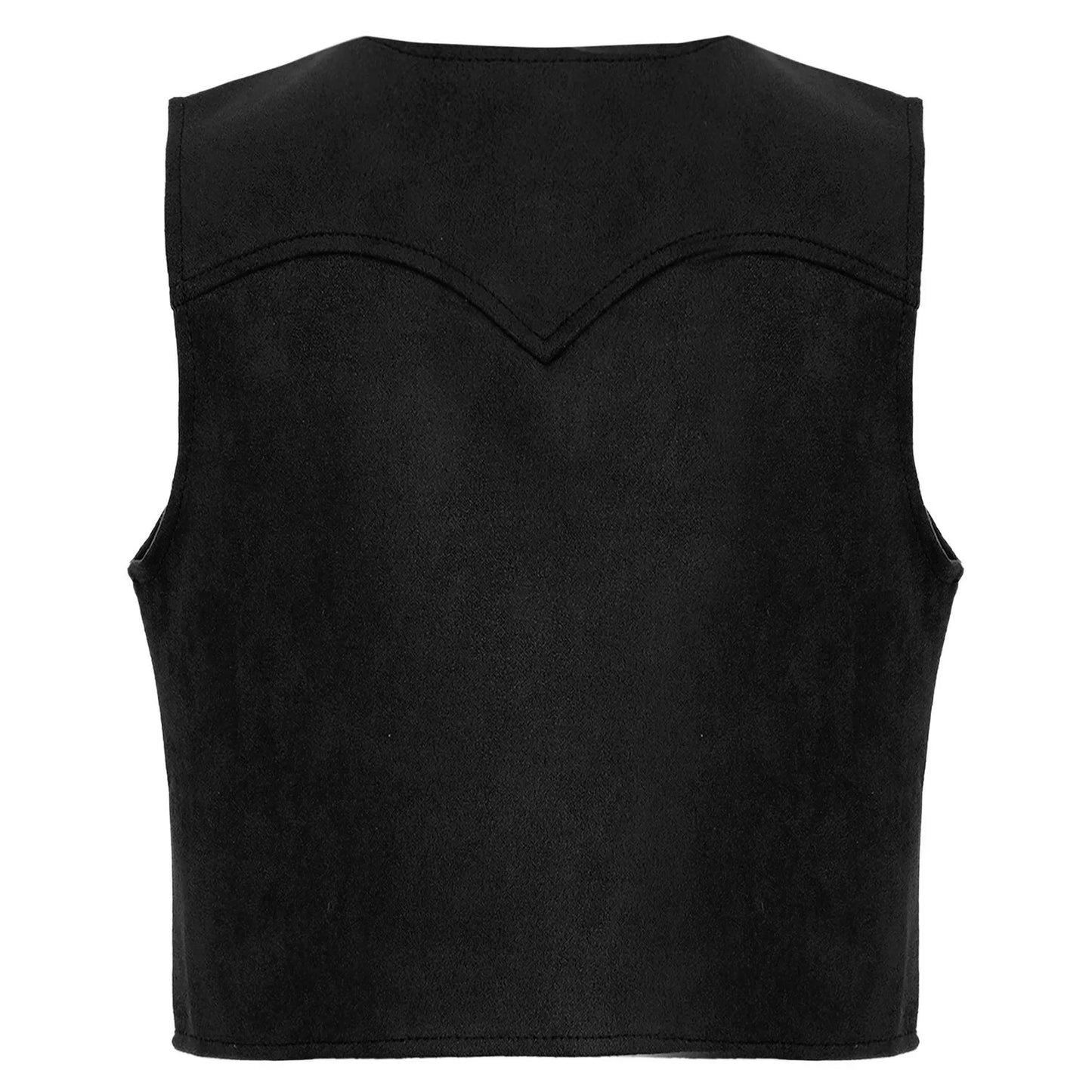 Gilet en Daim avec Franges de Cowboy et Cowgirl pour Garçons Filles avec Bandana Chapeau Costumes de Cosplay pour Halloween Carnaval Fête
