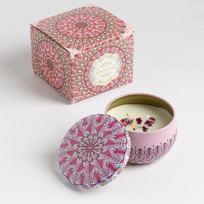 Bougies parfumées Osmanthus Gardenia avec pétales, petites bougies parfumées romantiques pour cadeaux d'anniversaire de filles, aromathérapie pour la maison