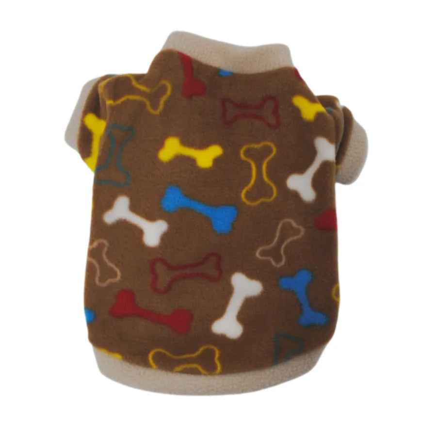 Vêtements chauds en molleton pour animaux de compagnie, manteau mignon à imprimé tête de mort pour chiens, veste chemise pour chiots, pull pour bouledogue français, vêtements de camouflage pour chiens