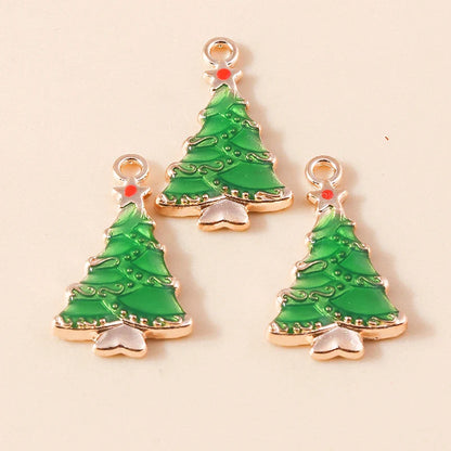 Leslie-Breloques de Noël en émail, arbre flocon de neige, chaussette, cerf, bonhomme de neige, bijoux de bricolage, cadeaux de Noël et du Nouvel An, 10 pièces