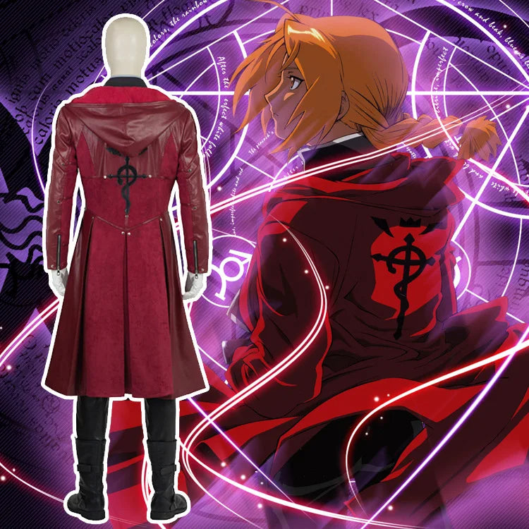 Halloween Performance Party Steel Alchemist Edward Elric Cosplay in The Same Costume Set