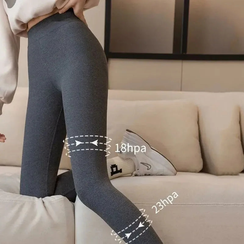 Xpqbb-Leggings d'hiver en velours d'agneau taille haute pour femme, collants chauds, pantalon de yoga, document solide, épais, sourire, commandé