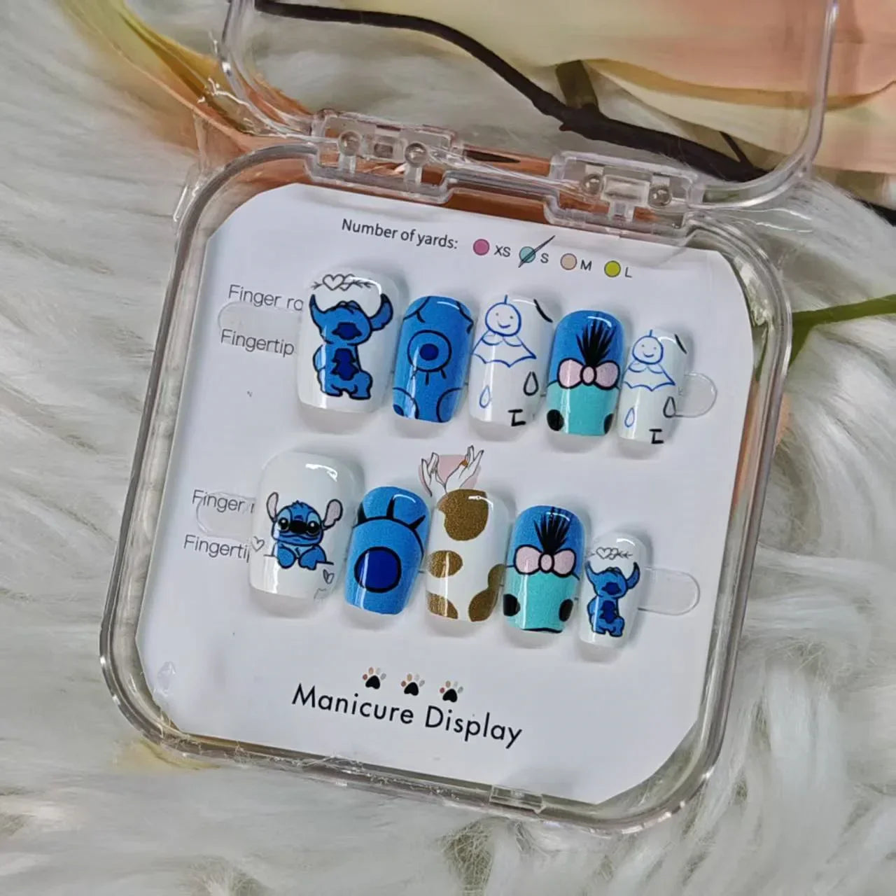 Stitchou Fake Nails Cute Stitchou Press on Nails Easy To Wear Manicure Kids & Adults Fun Colorful Perfect for Daily & Party Looks