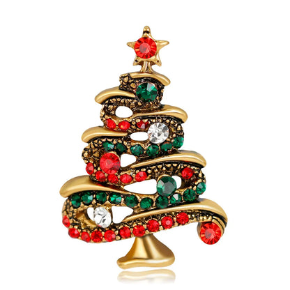 Christmas Brooches for Men and Women, Santa Claus Hat, Gloves, Bells, Socks, Rhinestone Suit, Metal Brooches, Badges, New Year Gift, 2022