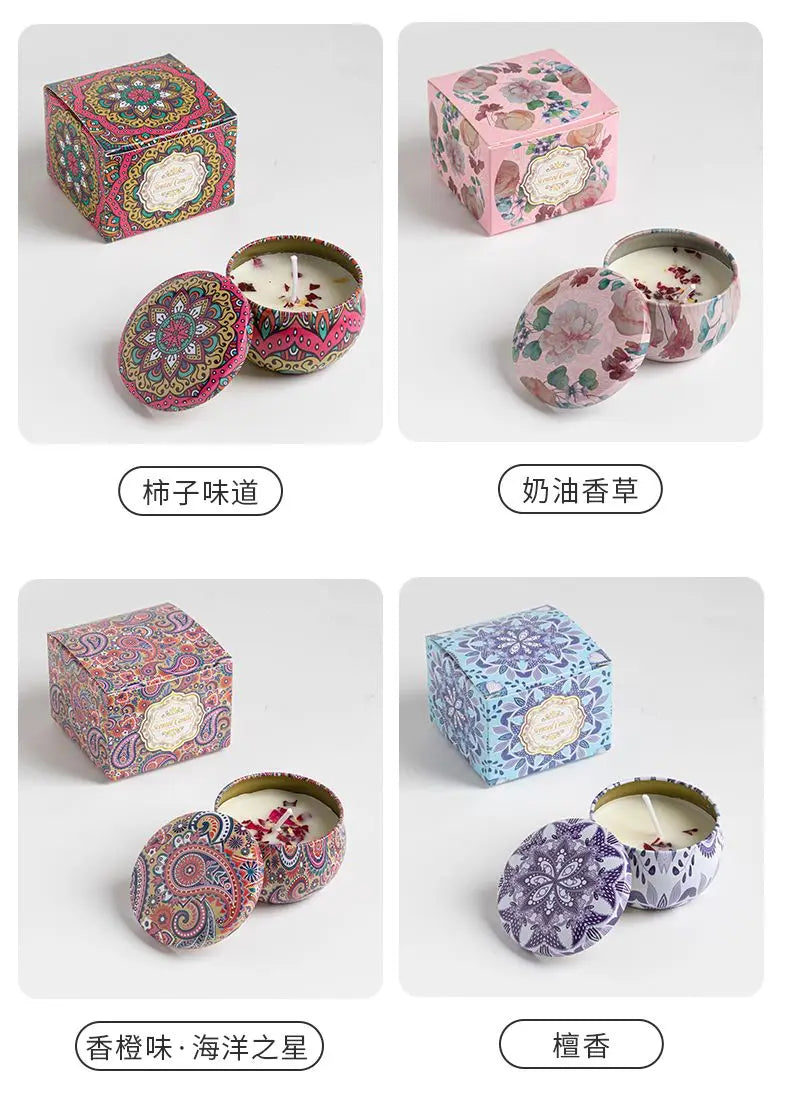 Bougies parfumées Osmanthus Gardenia avec pétales, petites bougies parfumées romantiques pour cadeaux d'anniversaire de filles, aromathérapie pour la maison
