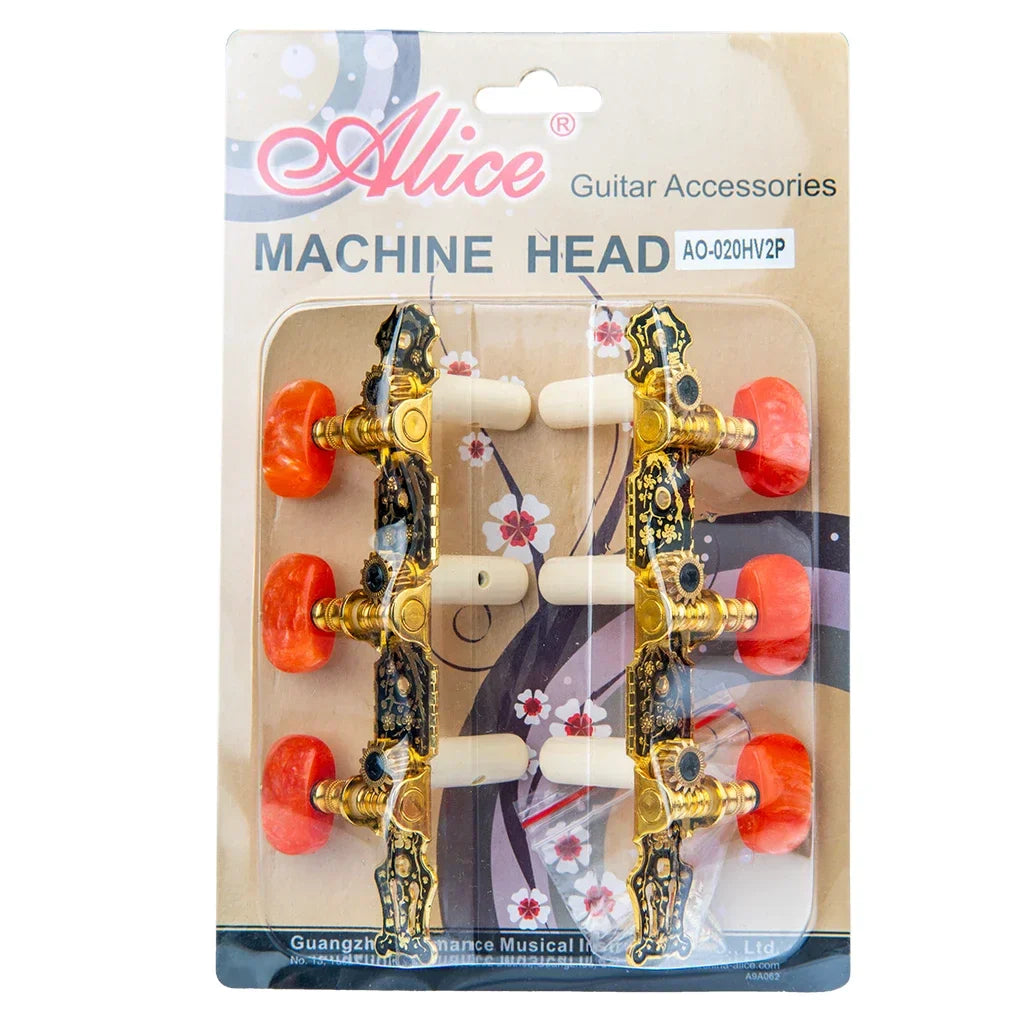 Alice AO-020HV2P accordeurs de guitare classique têtes de Machine 3L + 3R ensemble touches de réglage chevilles de Machine rapport de vitesse 1:14