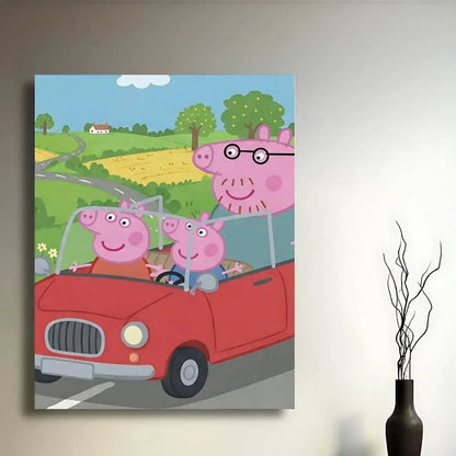 Cartoon Cute W-Peppa PigS Poster Sticky Posters Waterproof Paper Sticker Coffee House Bar Home Decor