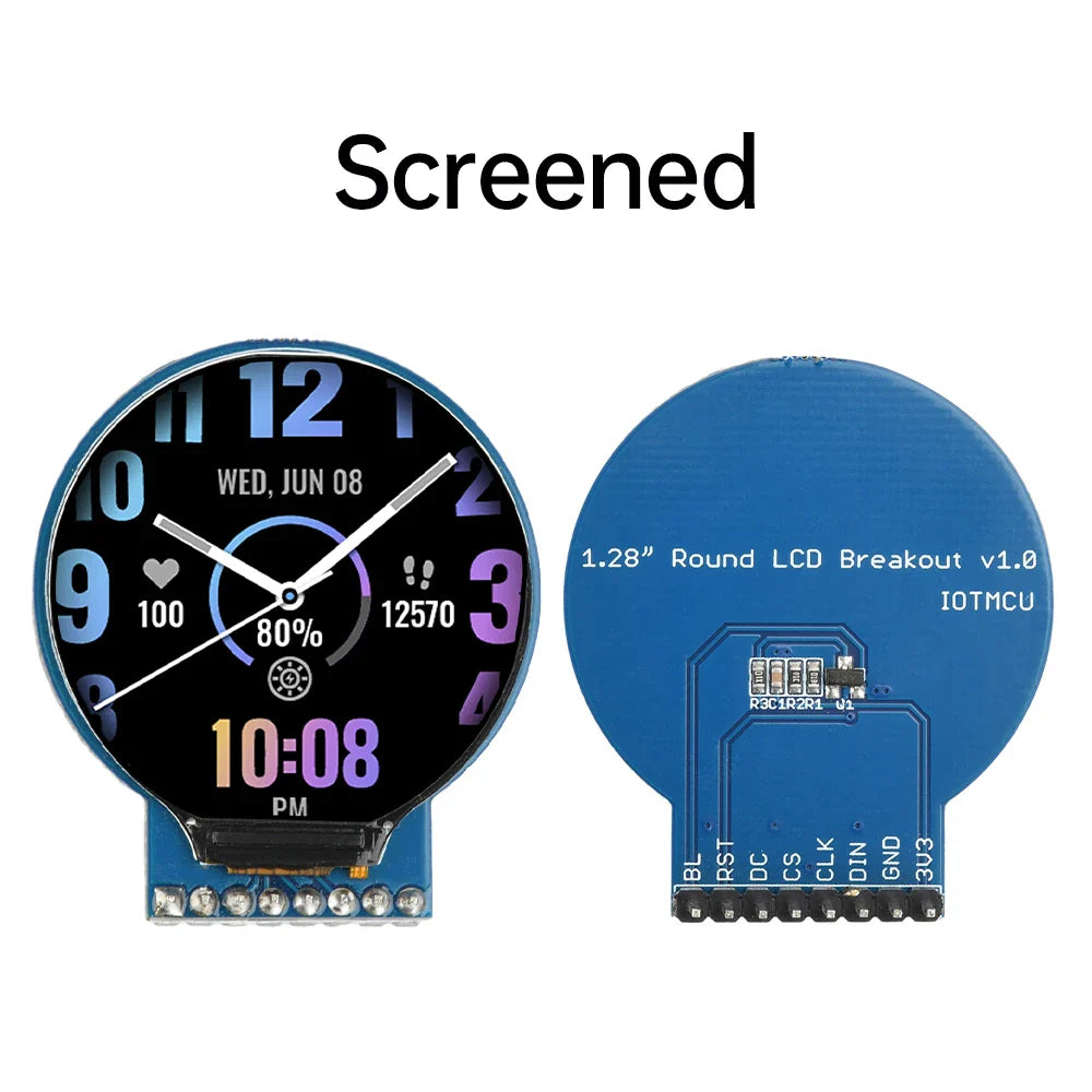 Carte de développement ESP8266 NodeMCU 6 000, 1.28 pouces, GC9A01, écran LCD rond TFT, micro USB EPS