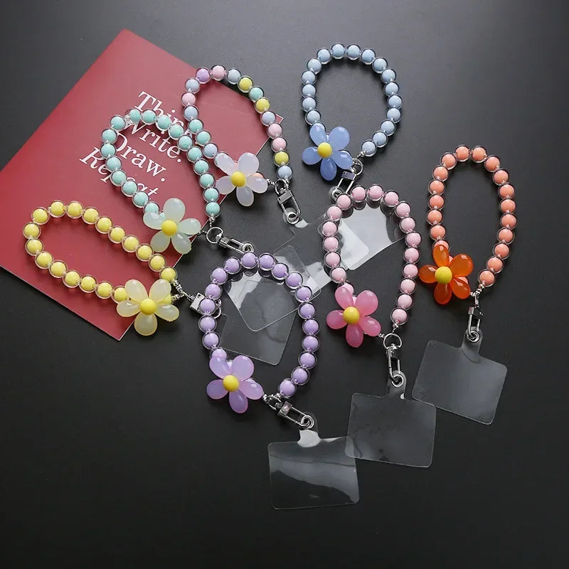 Cell Phone Lanyard Beaded Bracelet Lanyard Cell Phone Shell Lanyard Jewelry Wrist Bead Pendant Phone Chain