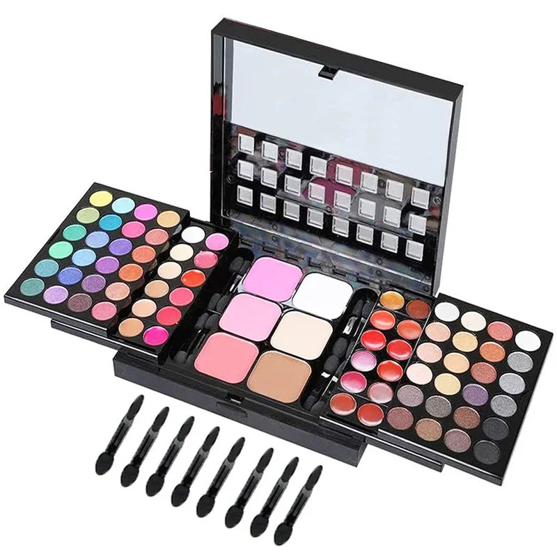 Boîte de maquillage pour femmes, combinaison de fard à paupières mat, rouge à lèvres, Eyeliner, correcteur, poudre, Maquiagem avec boîte en aluminium