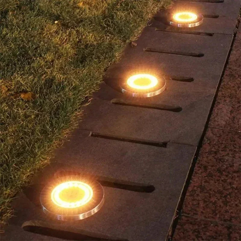 1/4/8 pièces lumières solaires extérieures 8/20LED s disque lampe souterraine projecteur enterré lumière solaire pour la maison jardin pelouse cour décoration