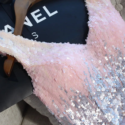 F2122 Customized Short Cocktail Party Dress Girl Graduation Robe 2025 Sweet Memory Colorful Sequined Mesh Tulle Prom Dresses