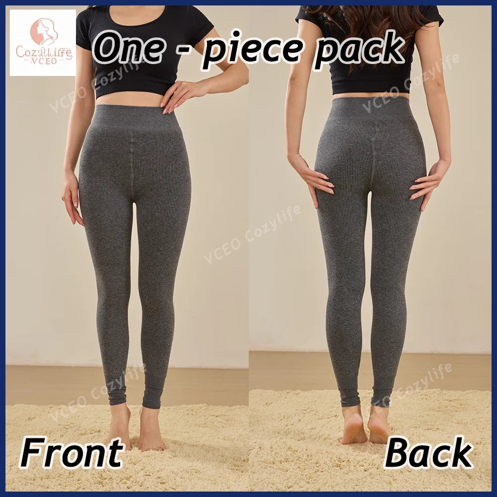 Winter Warm Fleece Lined Leggings Thickened Lounge Pants Extra Warm Heavyweight 300g Plush Fleece Thermal Leggings for Women