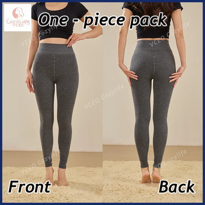 Winter Warm Fleece Lined Leggings Thickened Lounge Pants Extra Warm Heavyweight 300g Plush Fleece Thermal Leggings for Women