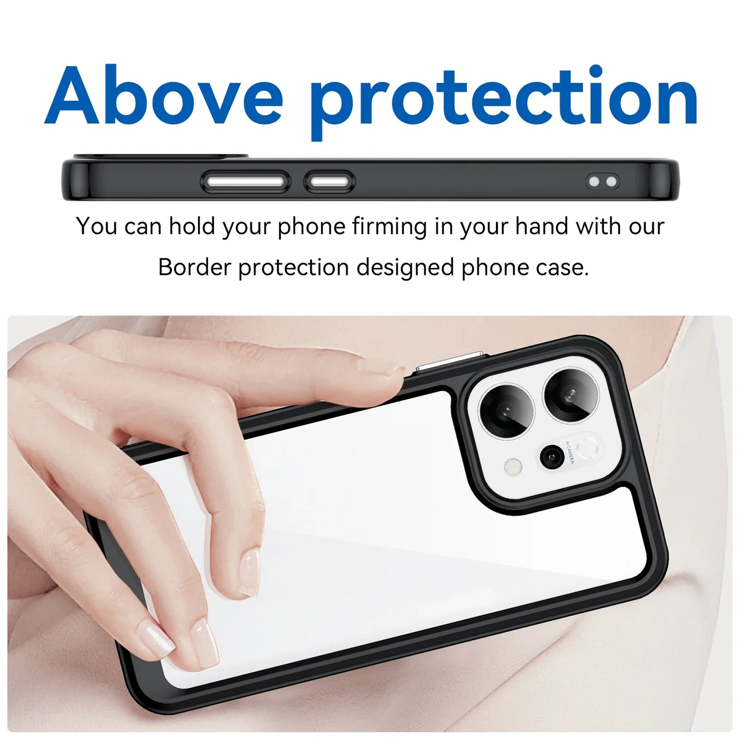 For OPPO Reno14 F Case Reno 14 F Cover Fundas Coque Hard Translucent Soft Frame Shockproof Clear Back Case OPPO Reno 14F