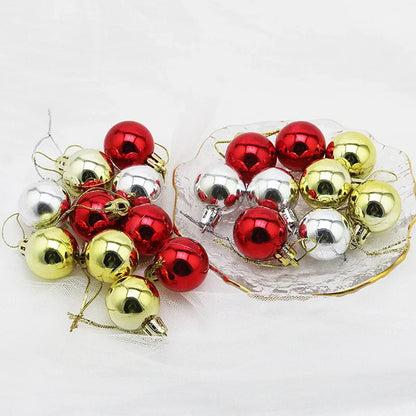 Boule de Noël Galvanisée de 3cm, 12 Pièces/Paquet, Décorations d'Arbre de Noël, Maison, ixde Vacances, Jouets Cadeaux de Nouvel An