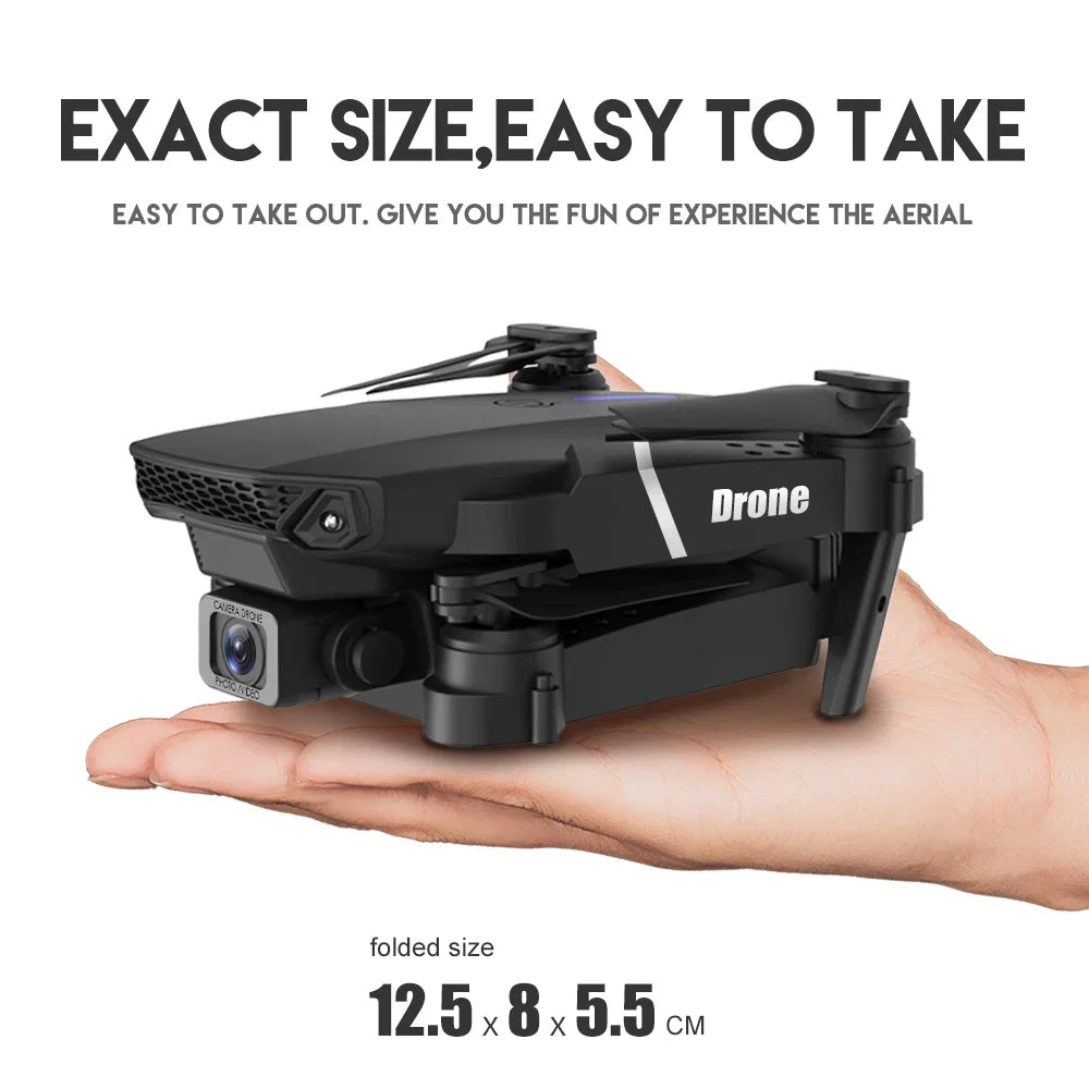 Drone FPV WiFi E88 Pro 2025 – Caméra simple/double 4K/1080P, HD grand angle, maintien d'altitude, jouet d'hélicoptère RC quadrirotor pliable