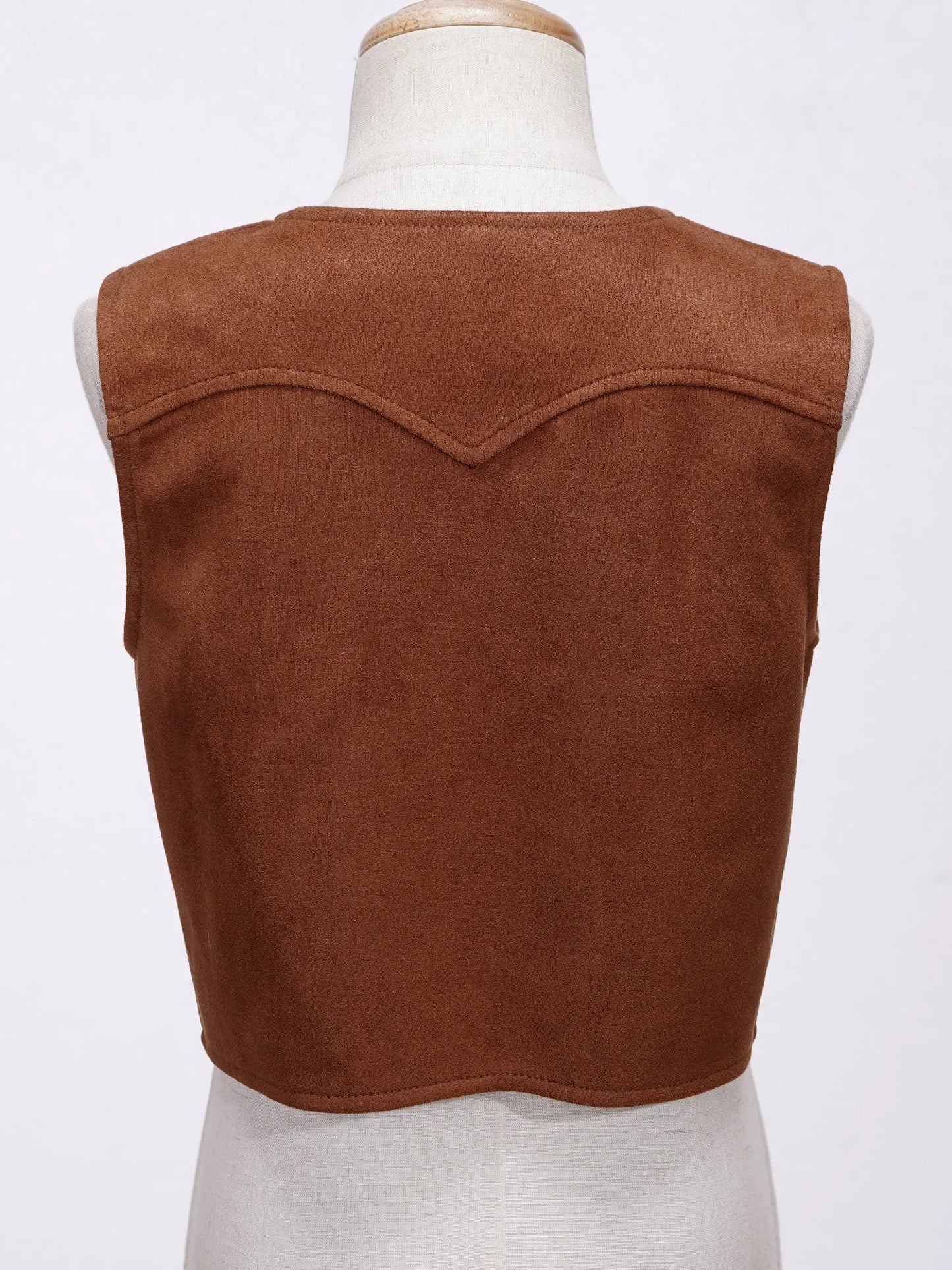 Gilet de Cowboy occidental pour enfants, garçons et filles, Costume de Cosplay d'halloween, pompon en daim, manteau ouvert sur le devant, hauts