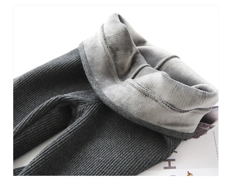 Women's Warm Winter Leggings, Thick Fleece Thermal Pants, Slim, High Waist, Elastic Tights, Solid Colors