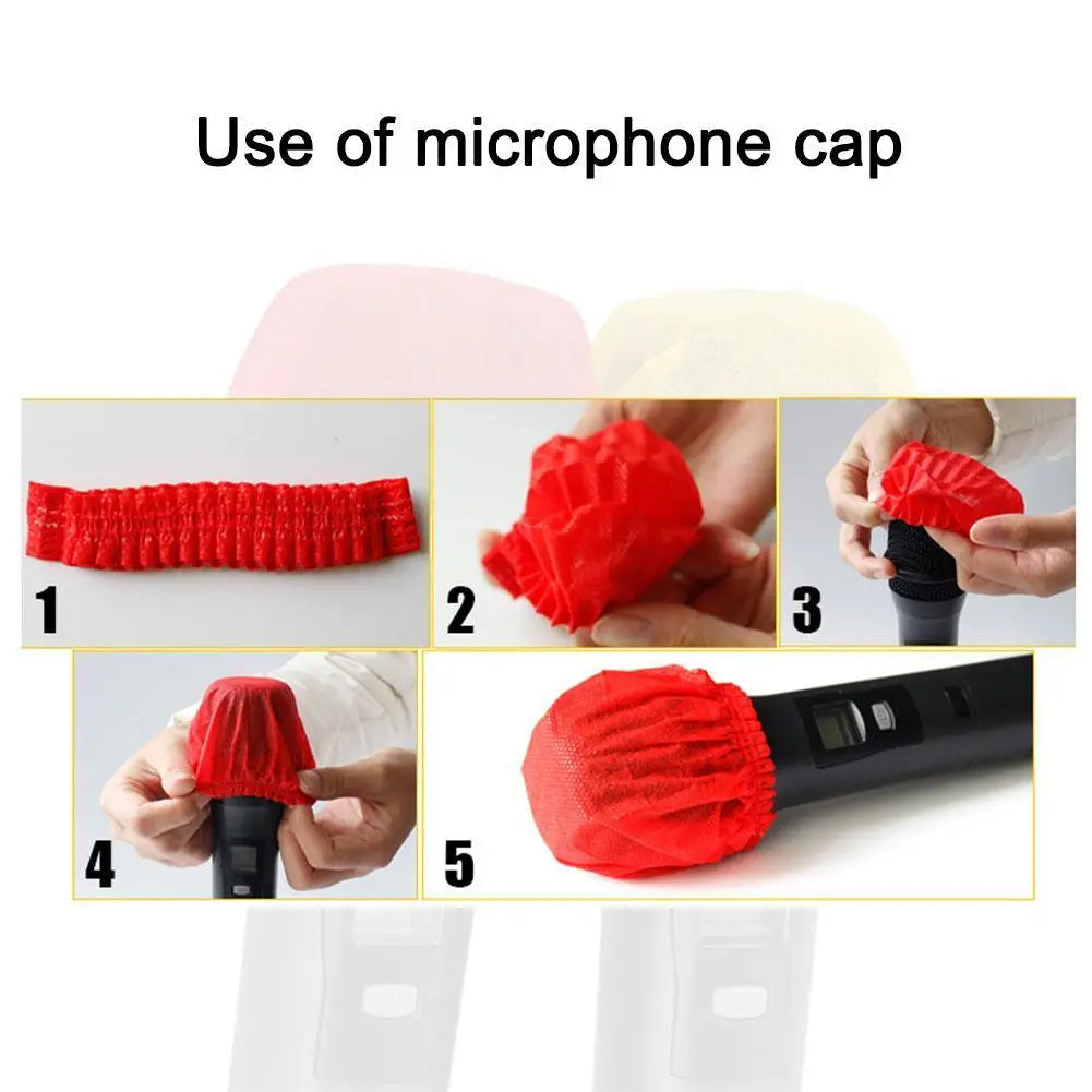 Microphone Hygiene Cover Odor Removal Disposable Disposable Non-woven Windscreen Protective Mic Pad for KTV Karaoke Supplies