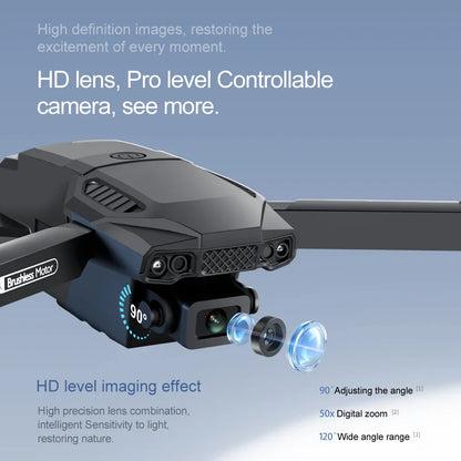 Nouveau Drone F198 professionnel double caméra avec 1080P WIFI FPV HD photographie aérienne grand Angle sans brosse RC pliable quadrirotor