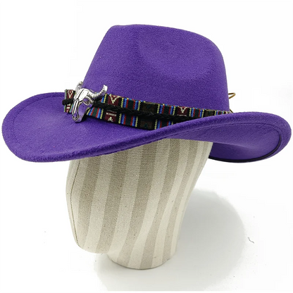 Chapeau de cowboy divers accessoires chapeau de cowboy monochrome en feutre chapeau d'extérieur homme et femme chapeau de cavalier chapeau femme