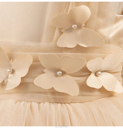 Robe de soirée 2025, robe de princesse pour filles, tenue de concours de fleurs, piano, Recital, anniversaire, mariage, jupe de ballerine, occasion formelle