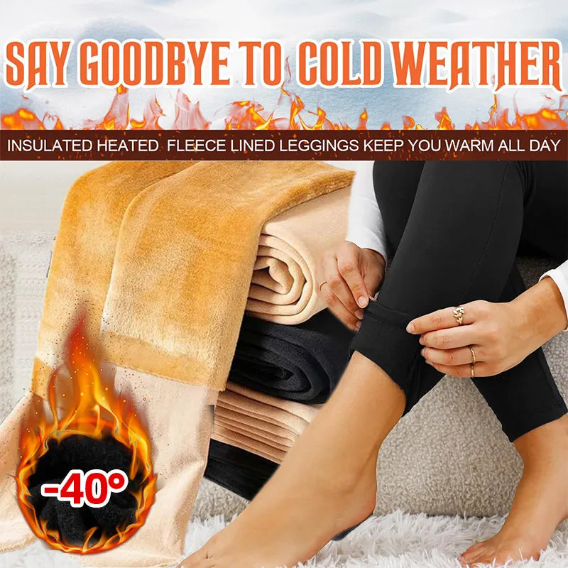 Leggings d'hiver chauds pour femmes, pantalons thermiques, collants polaires, pantalons doublés de chaussettes, collants en velours, effet peau, leggings en laine taille haute