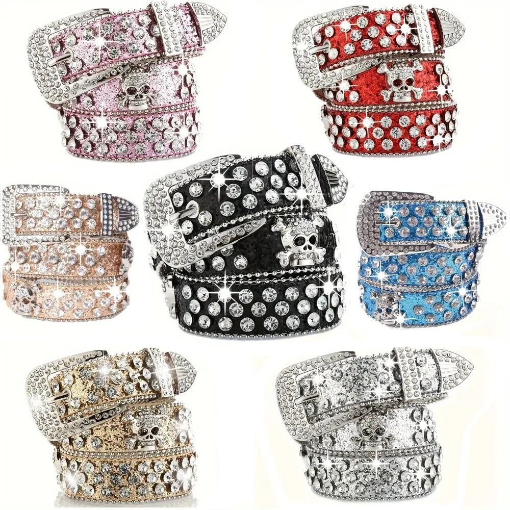 Ceinture élégante en cuir Pu Y2K, Style Cowgirl occidental, scintillante, BB, accessoires pour robe en jean pour femmes