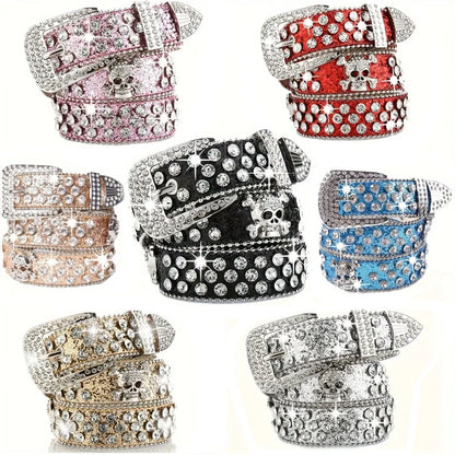 Ceinture élégante en cuir Pu Y2K, Style Cowgirl occidental, scintillante, BB, accessoires pour robe en jean pour femmes