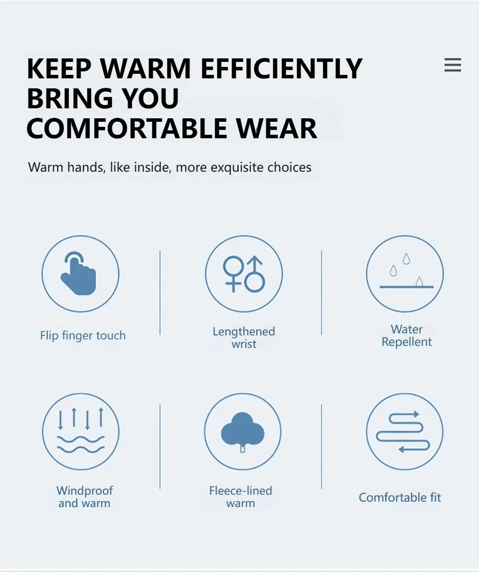 GTUBIKE nouveaux gants de ski chauds d'hiver unisexe coupe-vent résistant au froid gants pour écran tactile pour les Sports de plein air course randonnée cyclisme