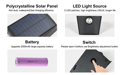 LED lumières solaires extérieur lampe murale à énergie solaire étanche décorations de jardin extérieur lumière du soleil pour rue balcon Villa lampe