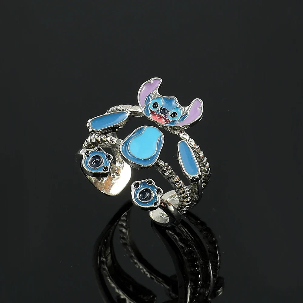Stitch Toys Anime Cartoon Stitch Girls Women's Open Adjustable Finger Toys Accessories Christmas Gift