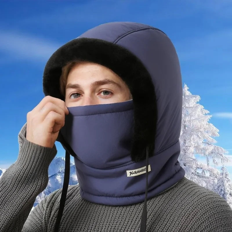 Chapeau chaud d'hiver pour hommes et femmes, Protection des oreilles de cyclisme d'automne et d'hiver avec velours épais pour la Protection contre le froid