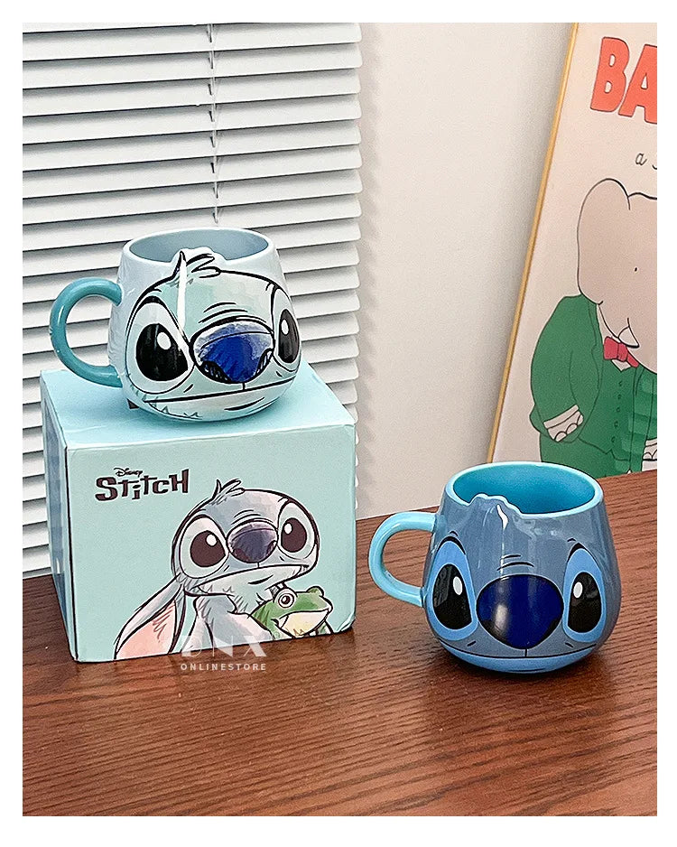 Anime Stitch Girl High-Looking Fashion Cartoon Creative Pattern Couple Milk Drinking Coffee Ceramic Mug Birthday Gifts