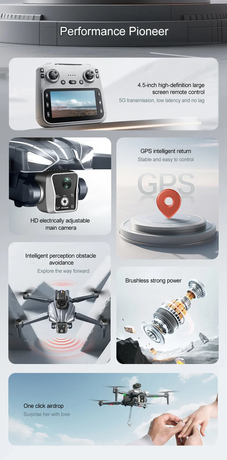 K18 Max RC Drone 8K double caméra sans brosse GPS 5G évitement d'obstacles pliable télécommande UAV grand écran quadrirotor VS K19