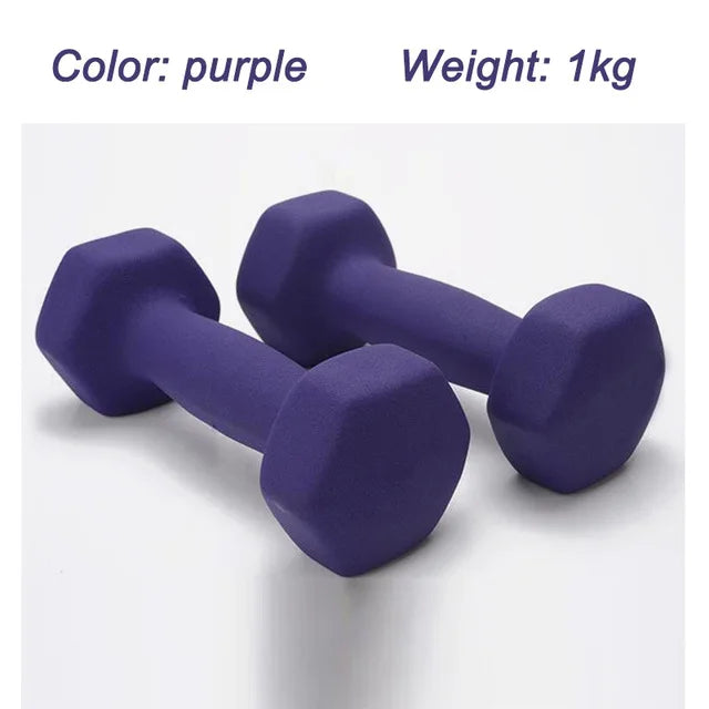 Haltère professionnel pour femmes, 1kg, os, équipement de sport, fitness à domicile, perte de poids, trempette en plastique multicolore