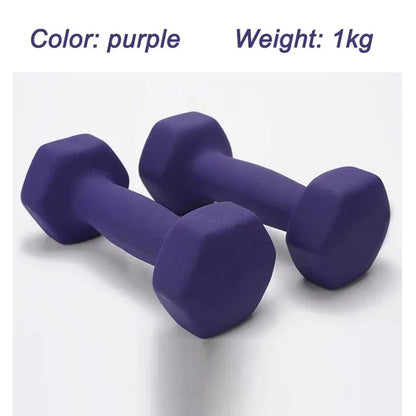 Haltère professionnel pour femmes, 1kg, os, équipement de sport, fitness à domicile, perte de poids, trempette en plastique multicolore