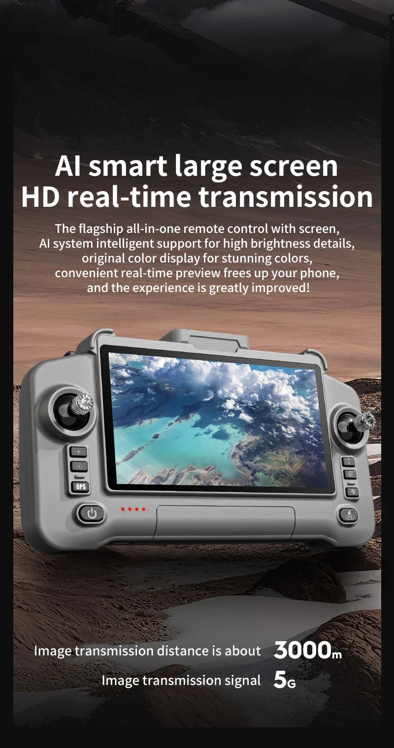 Drone GPS avec écran tactile caméra EIS Anti-secouement 8K Drones aériens sans brosse 5G GPS 8K caméras HD grand UAV Dron RC quadrirotor