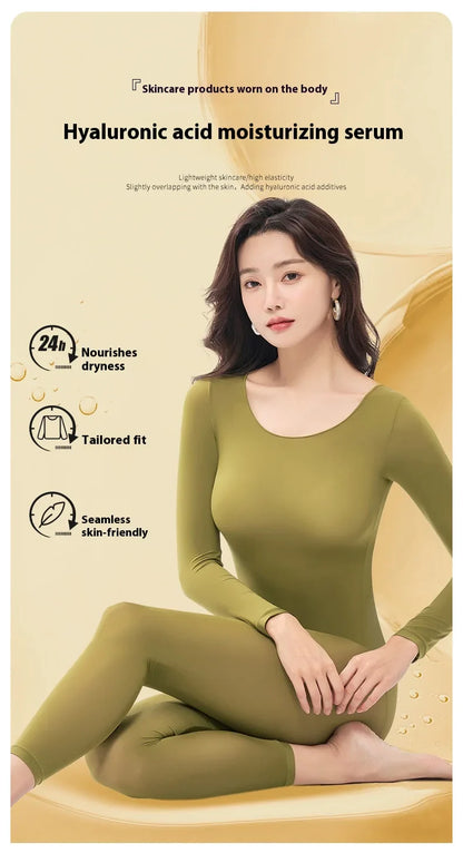 Women's Winter Thermal Underwear, Seamless, Ultra-thin, Single Layer, Shaping, Long Johns, Sexy Ladies Lingerie, L-XL