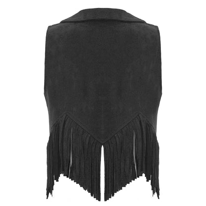 Costume de Cowgirl occidental en daim pour enfants, gilet à franges avec pompons, vêtements de danse, jeu de rôle de fête, gilets de Cowboy