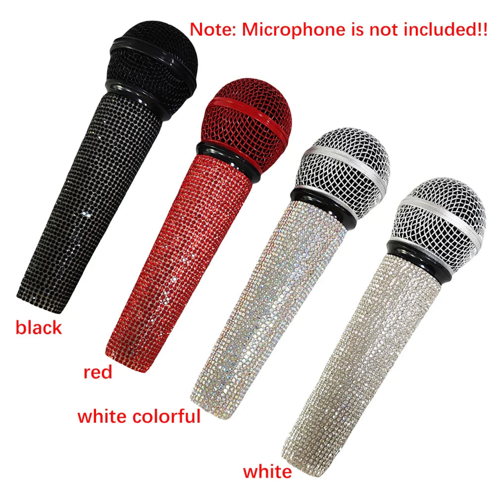 New Glitter Microphone Cover Mesh Head, Glitter Microphone Decorative Sleeve for SM58 Beta58A Wireless Microphone