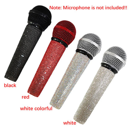 New Glitter Microphone Cover Mesh Head, Glitter Microphone Decorative Sleeve for SM58 Beta58A Wireless Microphone