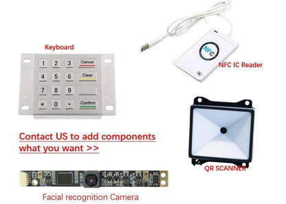 Self-service terminal payment kiosk Personalized check-in in interactive kiosk touch visitor management self-service