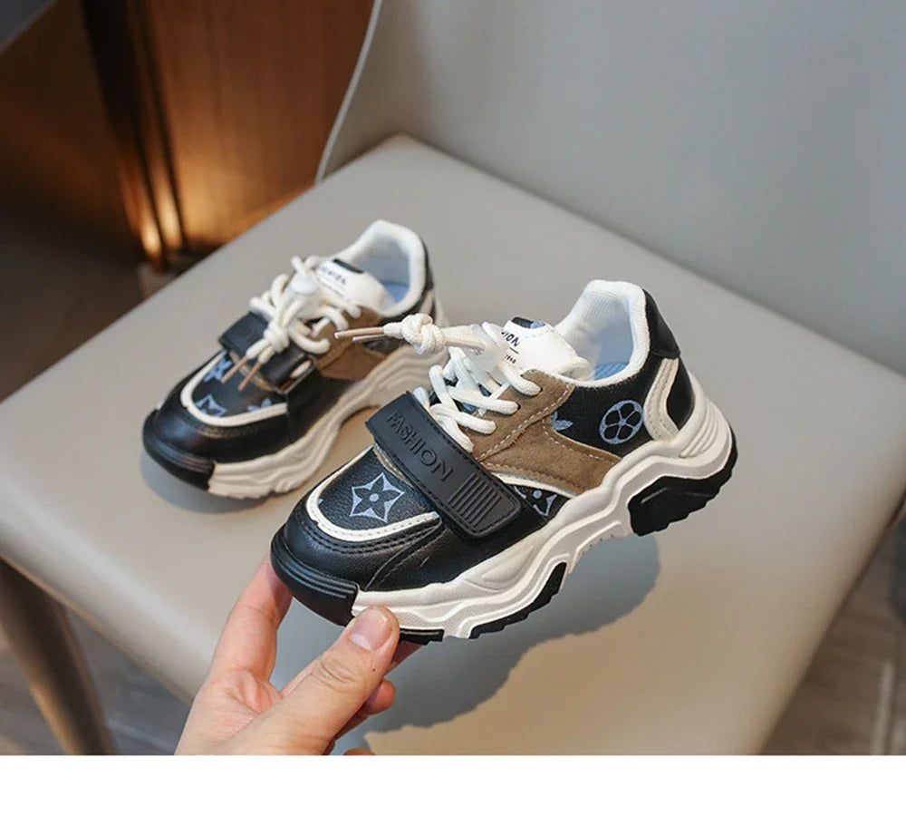 Chaussures de sport pour enfants garçons et filles automne nouvelles chaussures de tennis rétro moyennes et grandes, chaussures décontractées à carreaux pour étudiants