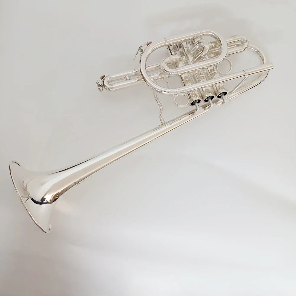 JYTR - E170 Marching Trompette B clé Plaque argentée Excellente qualité et bon son avec embouts de boîtier
