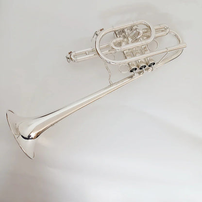 JYTR - E170 Marching Trompette B clé Plaque argentée Excellente qualité et bon son avec embouts de boîtier